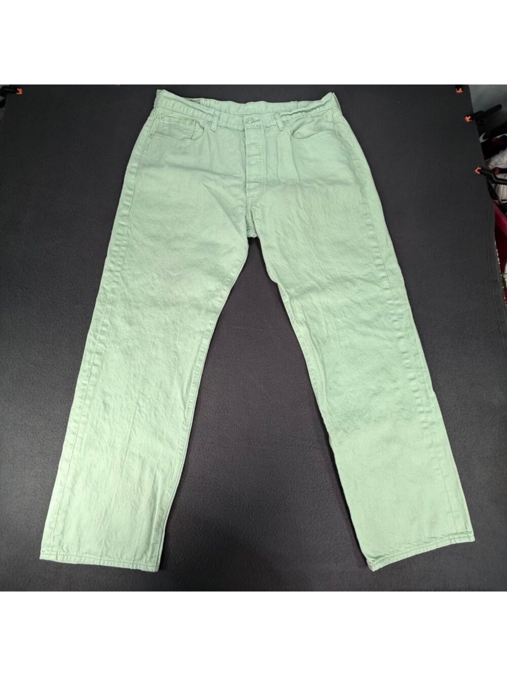 Levi's Men's 501 Original Straight Fit Buttonfly Jeans Mint green Mens Sz 40X34